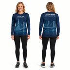 Custom Name Philadelphia Blueprint Bridge Running Long Sleeve Shirt