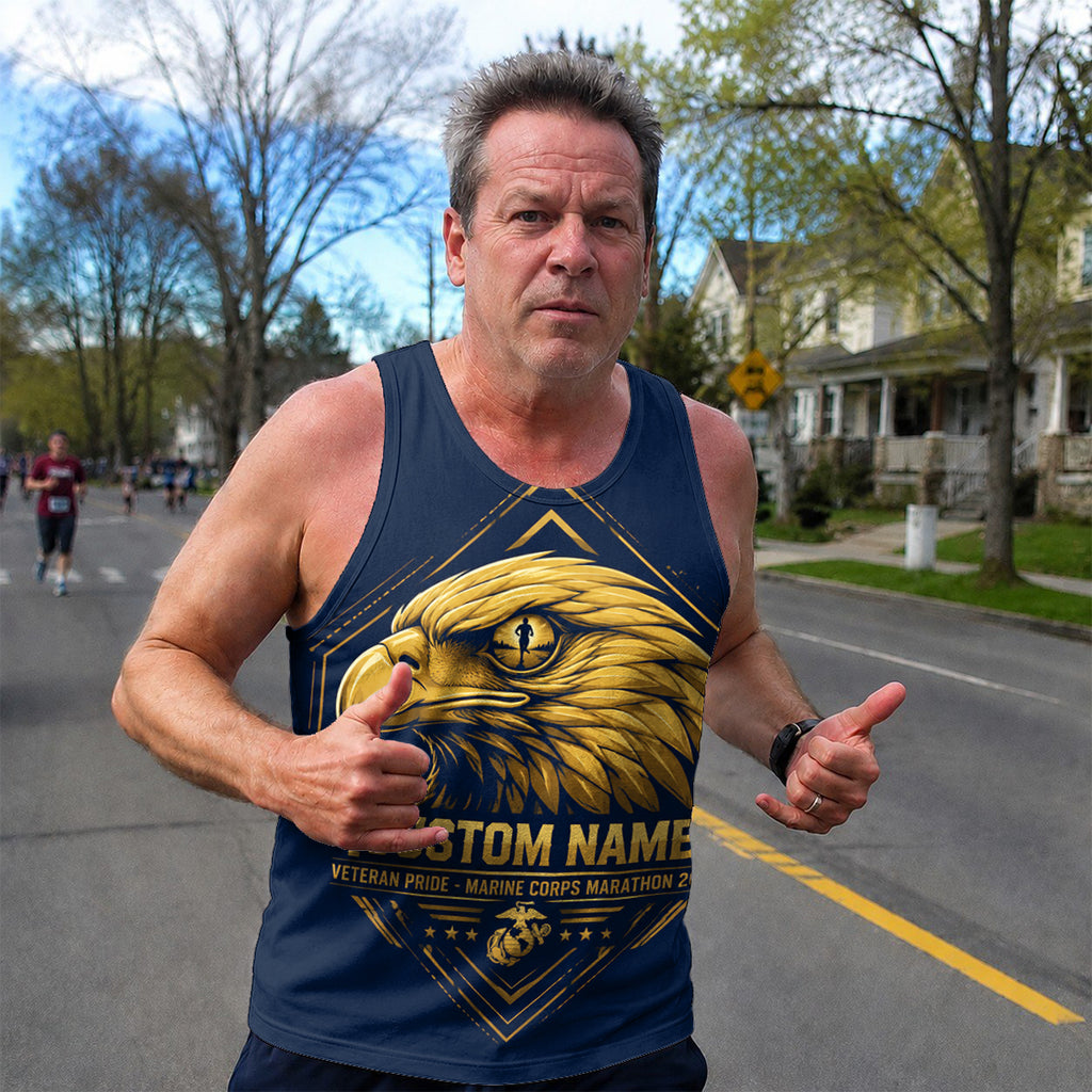 Golden Eagle Pride The Marine Corp Race Day Running Tank Top