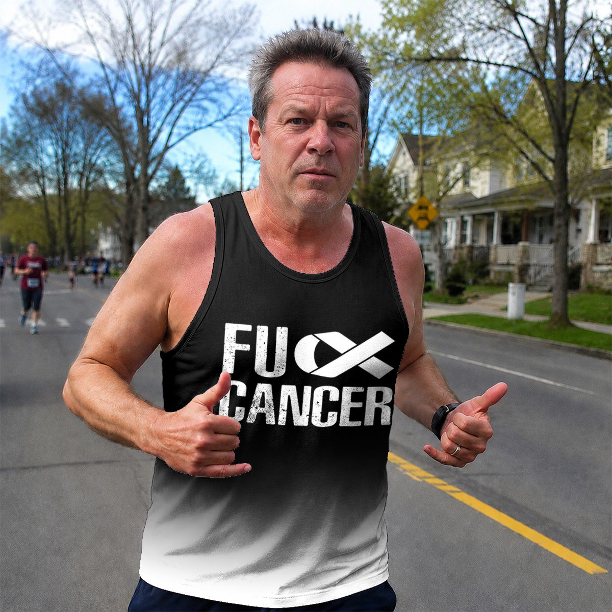 Cancer Fighter Running Tank Top FU Cancer Running Singlet for Men and Women