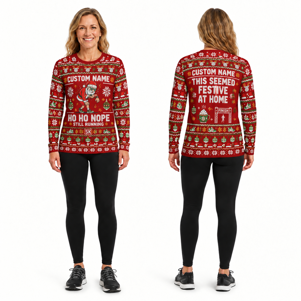 Custom Name Ho Ho Nope Running Long Sleeve Shirt