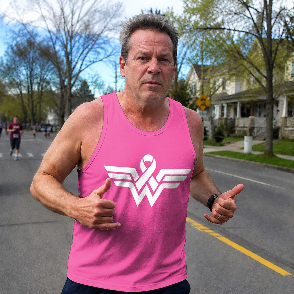 Cancer Fighter Running Tank Top Strong Ribbon Wing Emblem Running Singlet for Men and Women