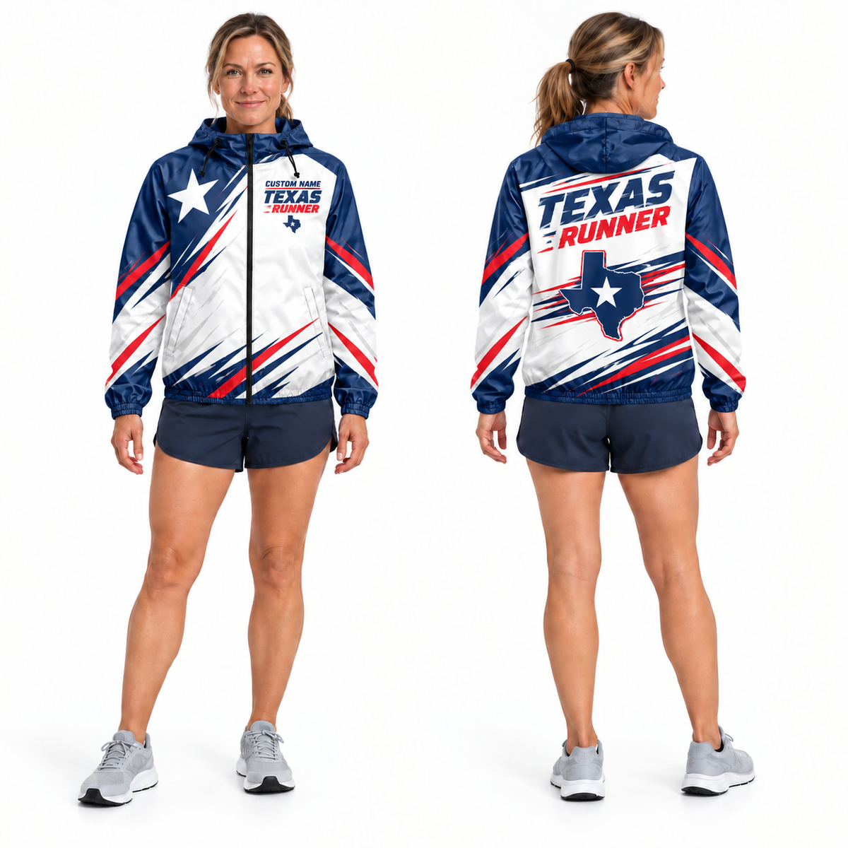 Custom Name Lone Star Runner Running Windbreaker Jacket