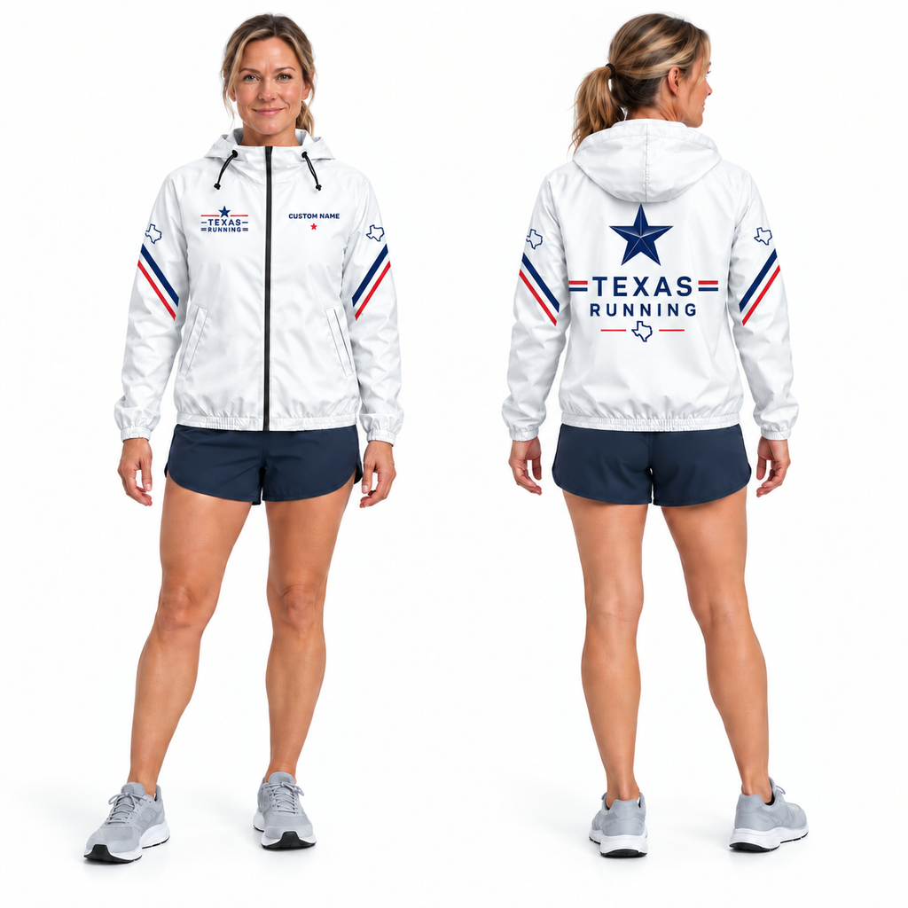 Custom Name Texas Minimal Star Run Running Windbreaker Jacket