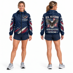 Custom Name Freedom Never Retires Veteran Running Windbreaker Jacket