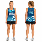 Custom Name Miles Seigaiha Ocean Runner Running Tank Top