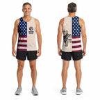 Customized Name & Years Served Amercan Flag Veteran Running Tank Top