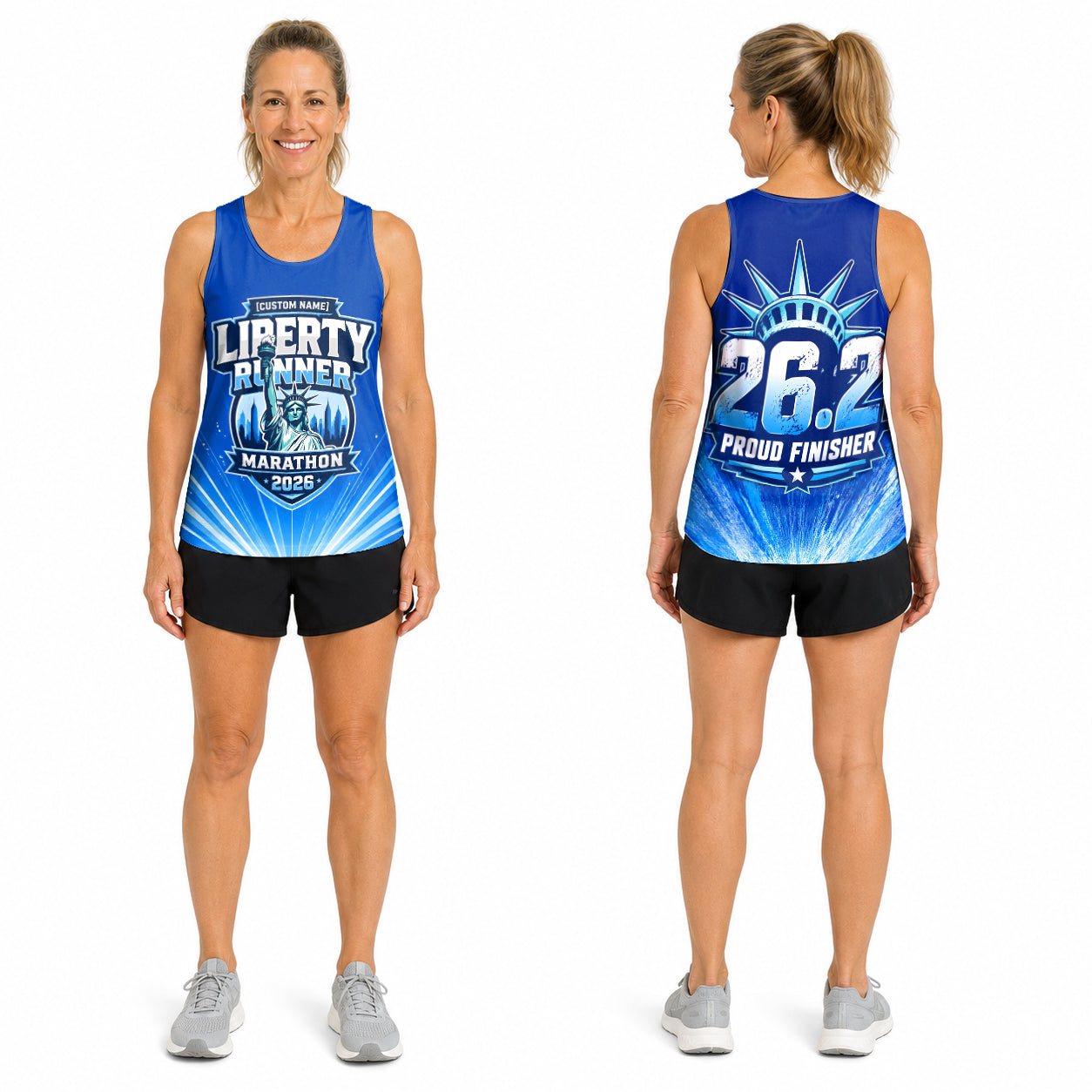 Lady Liberty Torch The NYC Race Day Running Tank Top