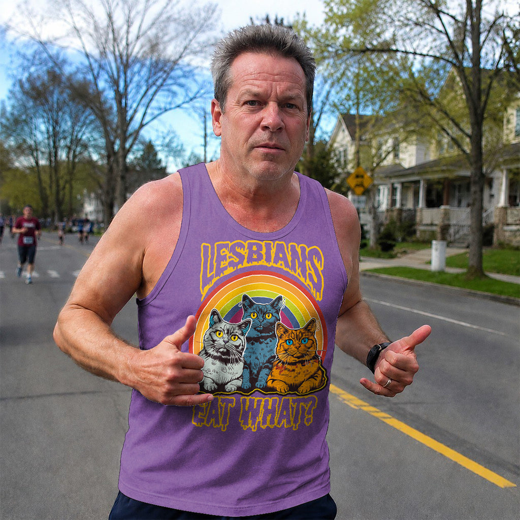LGBT Pride Running Tank Top Lesbians Eat What Running Singlet for Men and Women