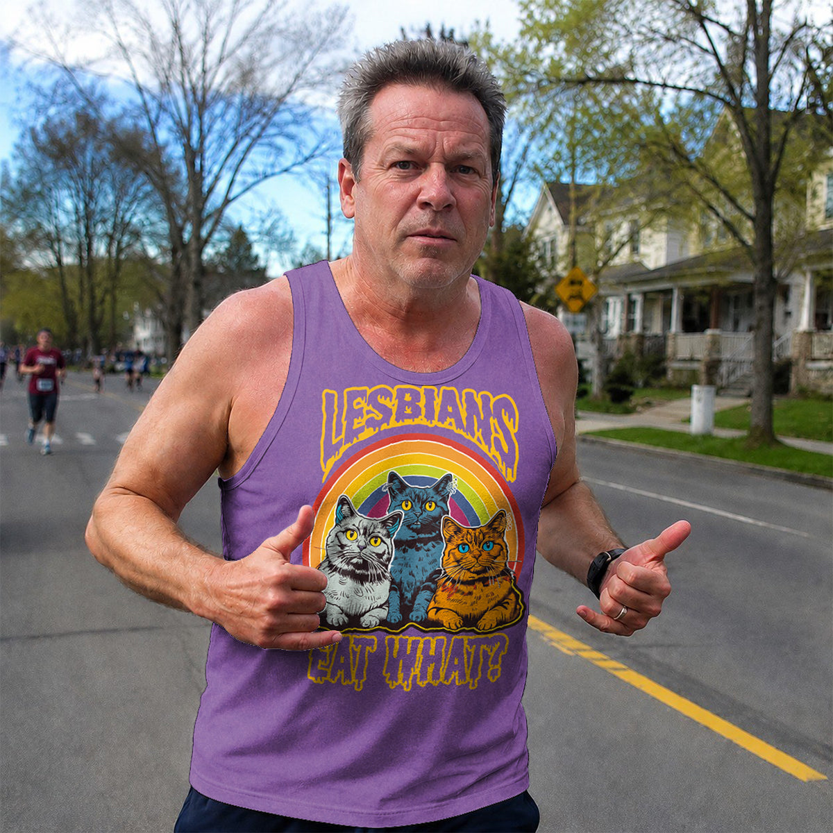 LGBT Pride Running Tank Top Lesbians Eat What Running Singlet for Men and Women