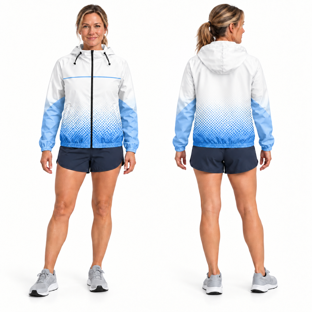 Custom Name State Sport Dot Fade Running Windbreaker Jacket