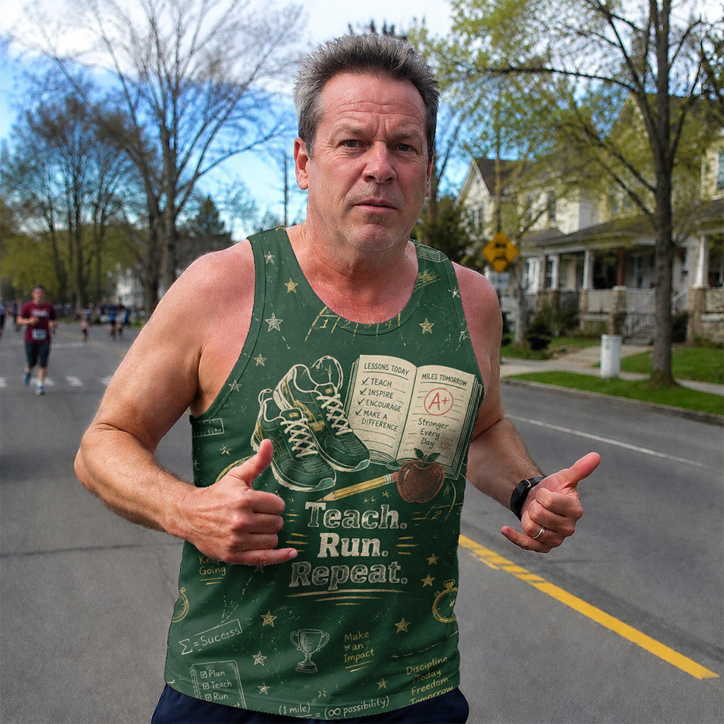 Teacher Running Tank Top Teach Run Repea Tech Running Singlet