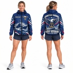 Custom Name Navy Sea Eagle Veteran Running Windbreaker Jacket