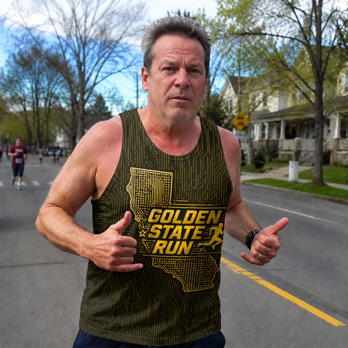 Golden State Map California State Running Tank Top