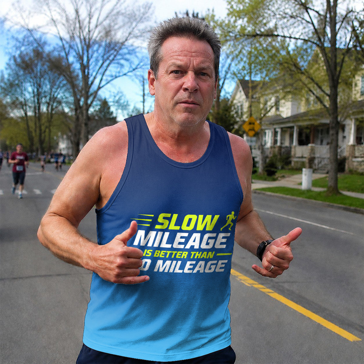 Funny Running Tank Top _ Slow Milegae Tech Running Singlet