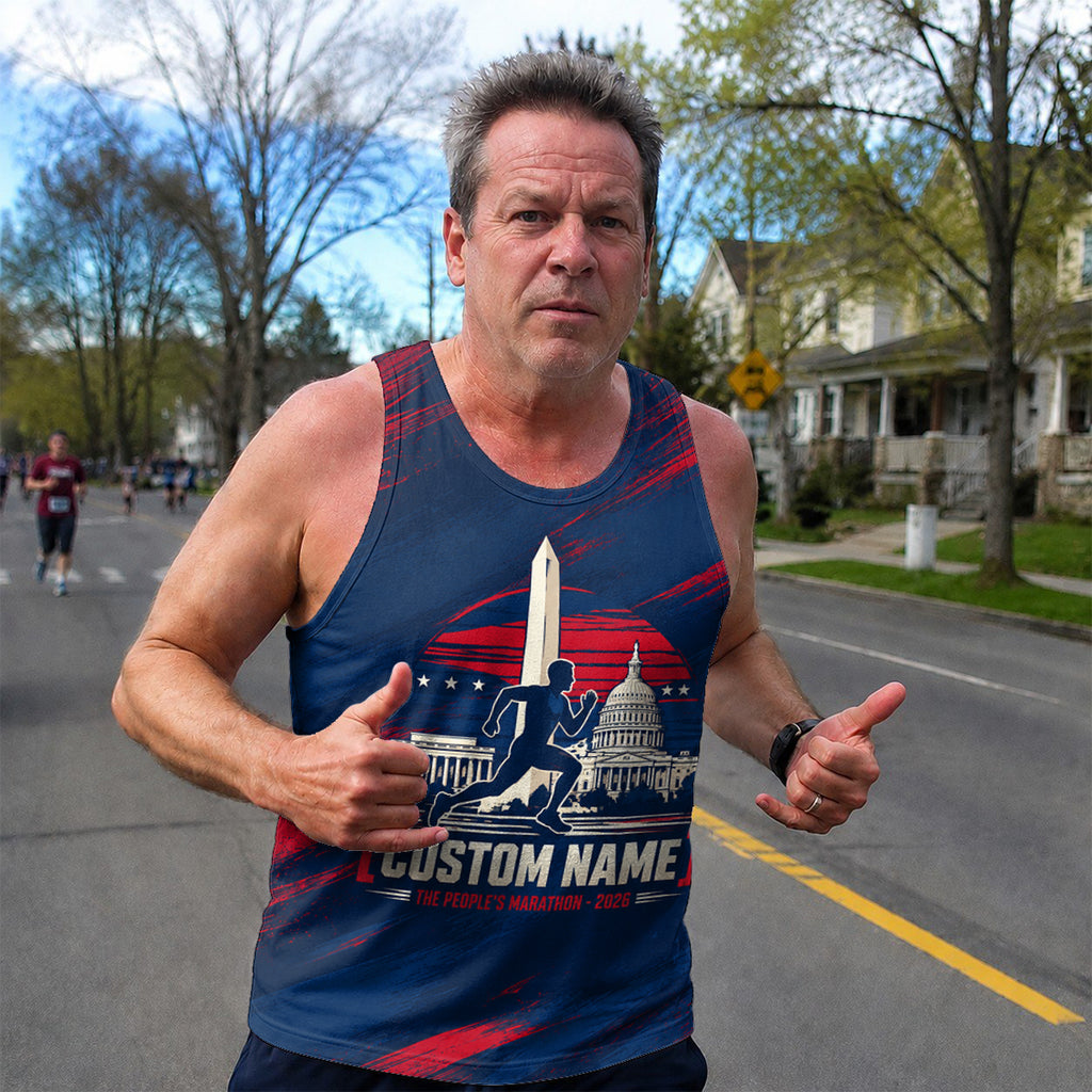 The People's Marathon Skyline The Marine Corp Race Day Running Tank Top