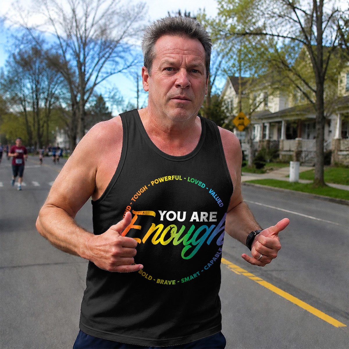 LGBT Pride Running Tank Top You Are Enough Running Singlet for Men and Women