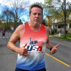 Patriotic Tech Running Tank Top - American Flag Running Singlet
