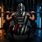 Discipline Loyalty Strenth Men's Workout Hooded Tank Top