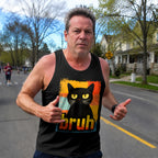 Cat Running Tank Top Funny Cat Bruh Running Singlet for Men and Women