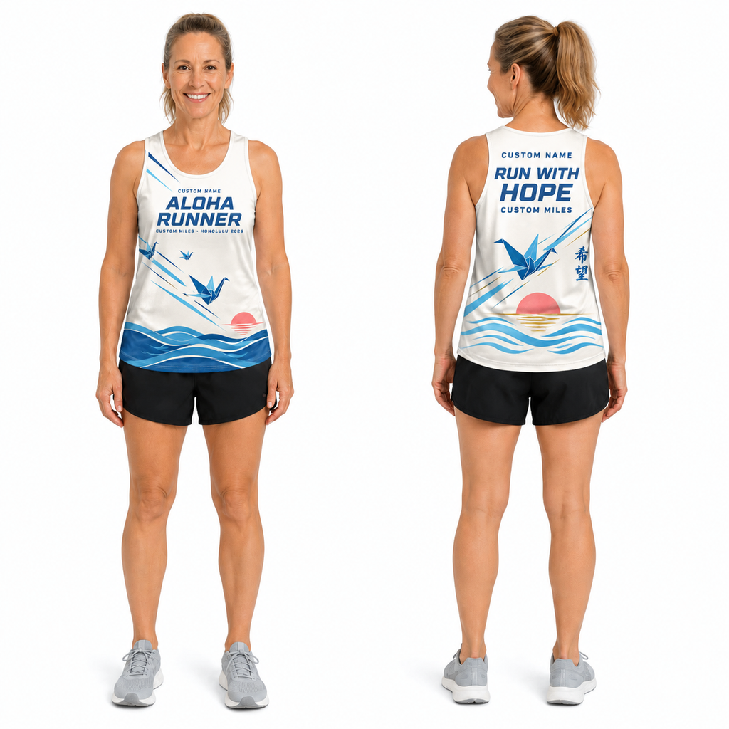 Custom Name Miles Origami Crane Aloha Running Tank Top
