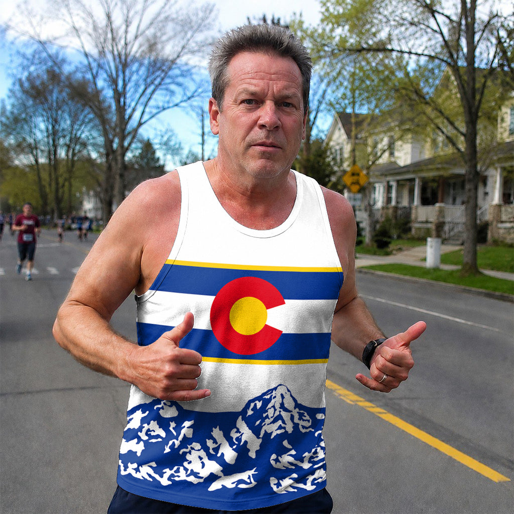Colorado Running Tank Top Snowy Mountain Running Singlet for Men and Women