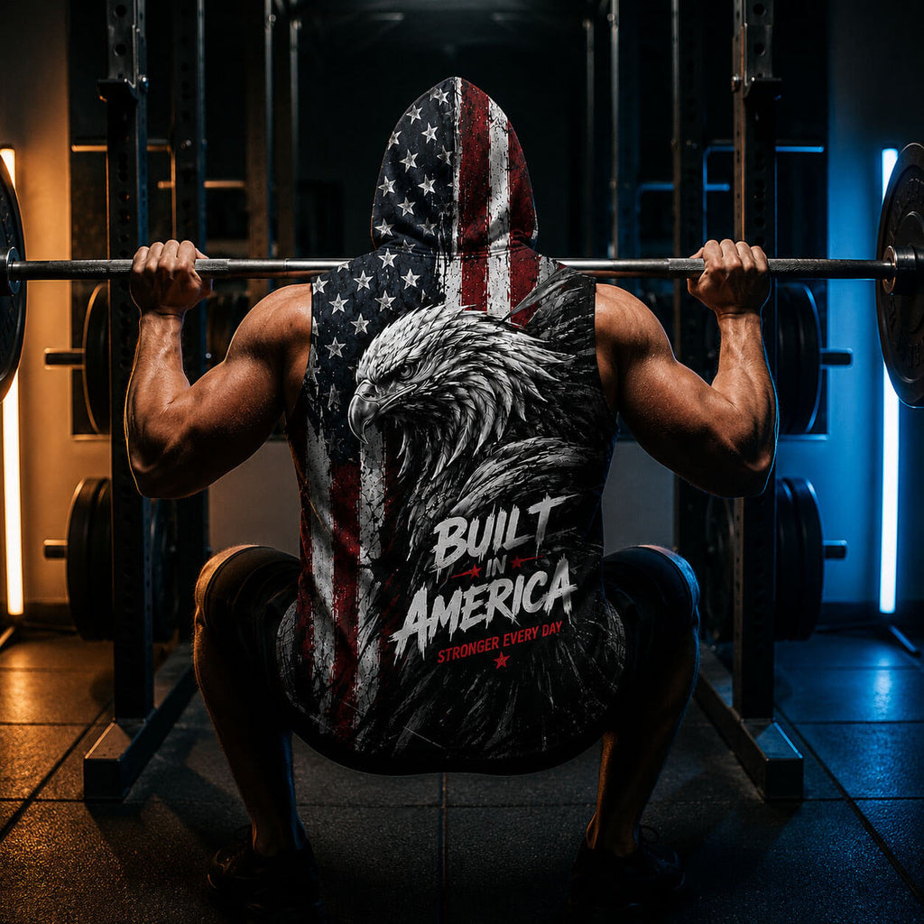Strength Honor Freedom Men's Workout Hooded Tank Top