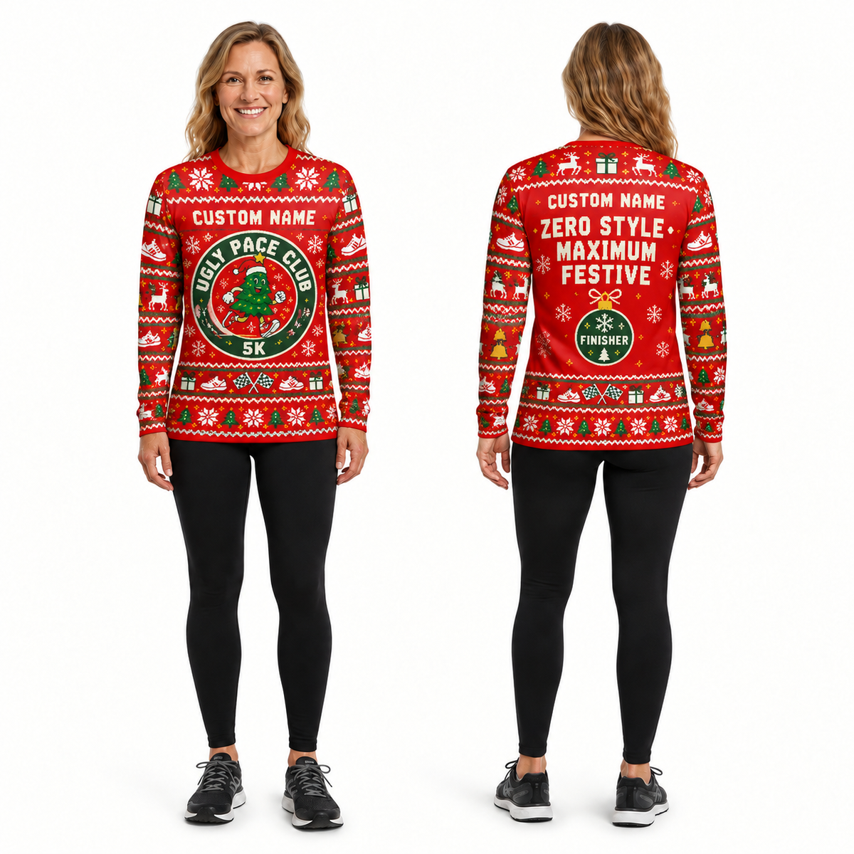 Custom Name Ugly Pace Club Running Long Sleeve Shirt
