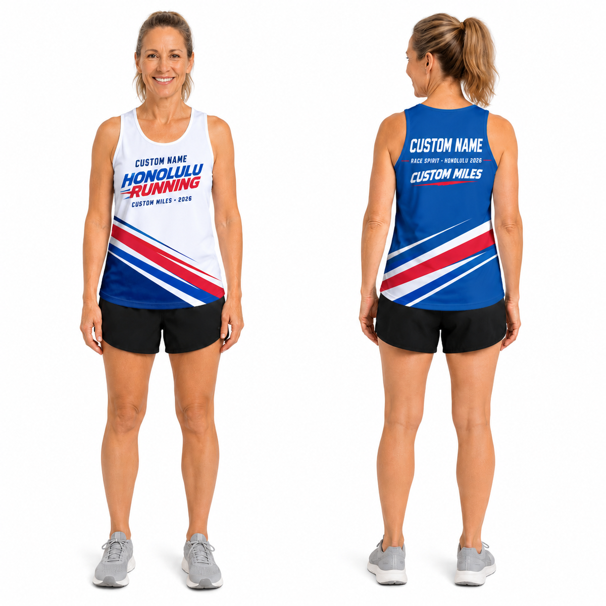 Custom Name Miles Honolulu Race Spirit Running Tank Top