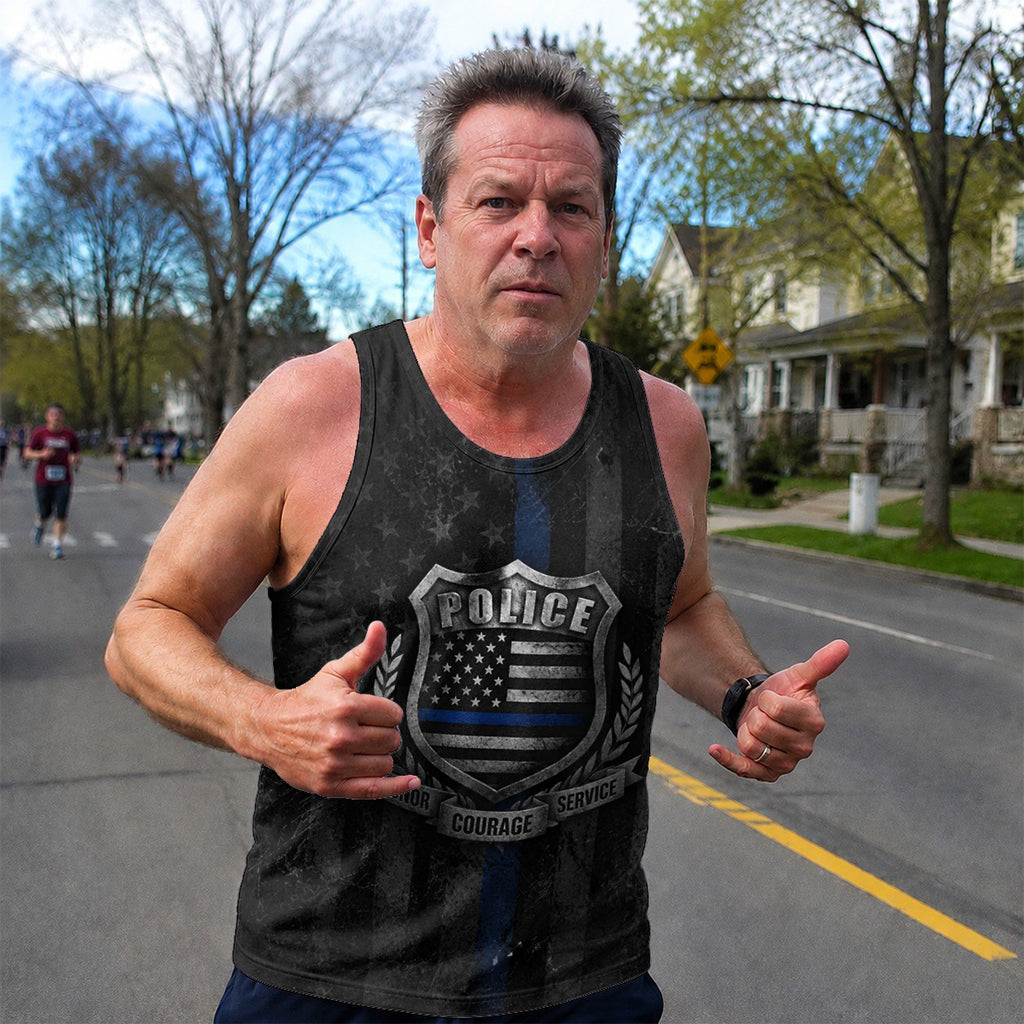 Men's Running Tank Top Police Honor Courage Service Running Singlet