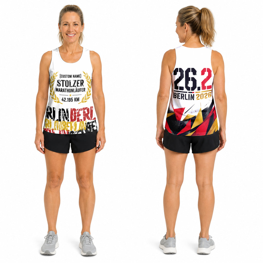 Zerkratzte Typografie Berlin Wettkampftag Lauf-Tanktop