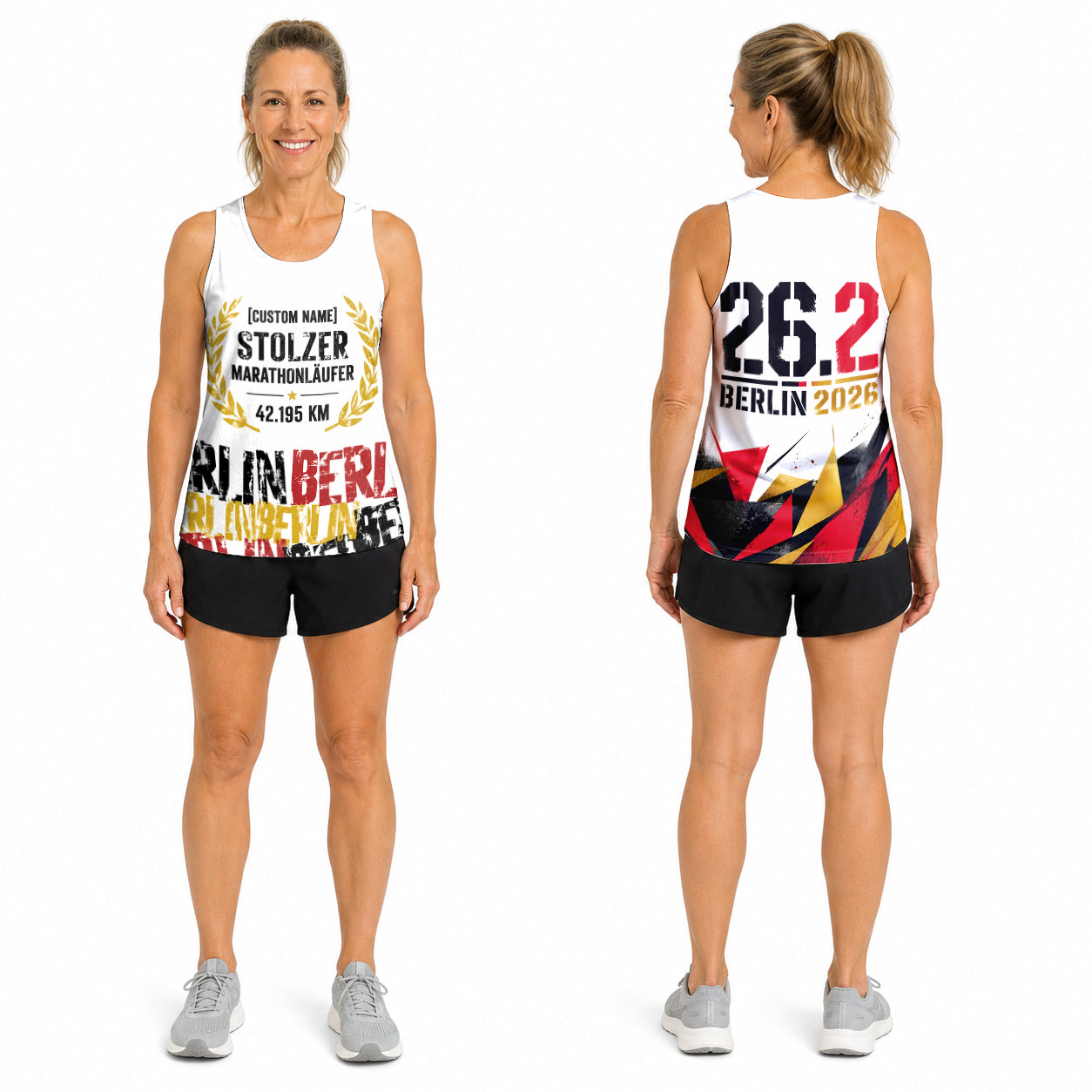 Zerkratzte Typografie Berlin Wettkampftag Lauf-Tanktop