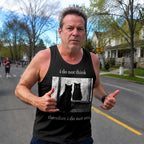 Cat Running Tank Top Funny Cat Running Singlet for Men and Women