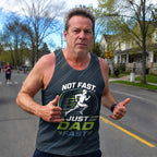 Funny Dad Running Tank Top Just Dad Fast Tech Singlet