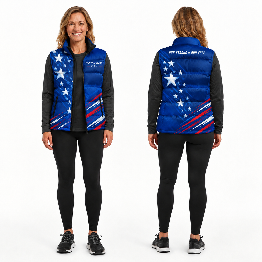 American Star Racer Sleeveless Running Puffer Jacket