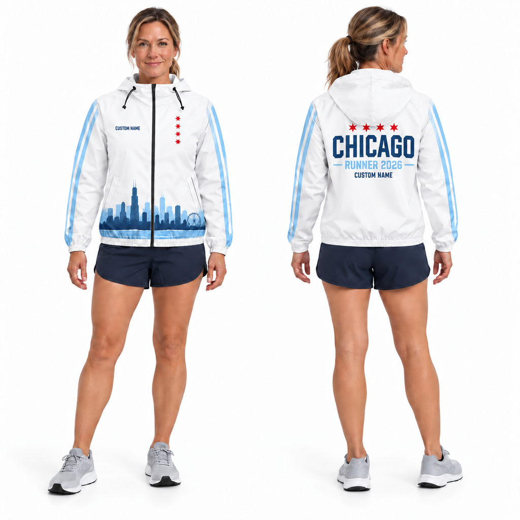Custom Name Chicago Four Star Runner Running Windbreaker Jacket