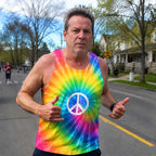 Funny Running Tank Top _ Hippie Tie Dye Tech Running Singlet