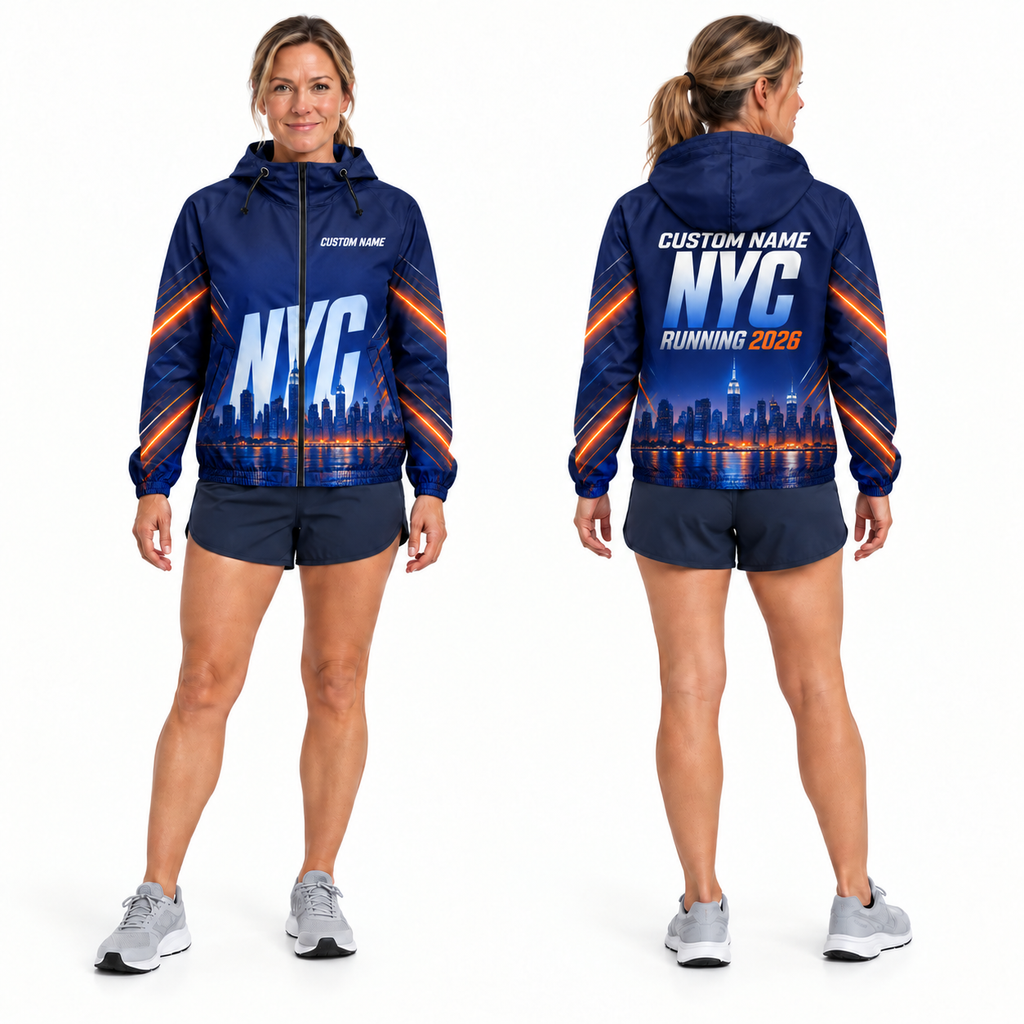 Custom Name NYC Midnight Race Running Windbreaker Jacket