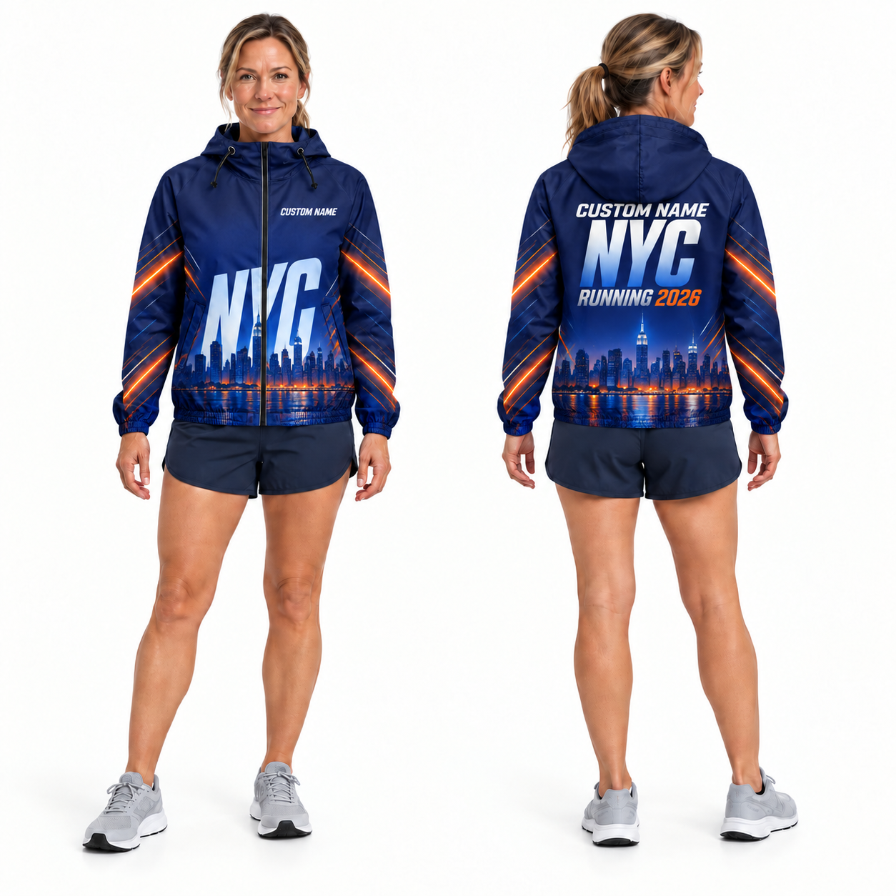 Custom Name NYC Midnight Race Running Windbreaker Jacket