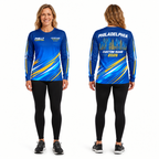 Custom Name Philly Electric Blue Gold Racing Running Long Sleeve Shirt