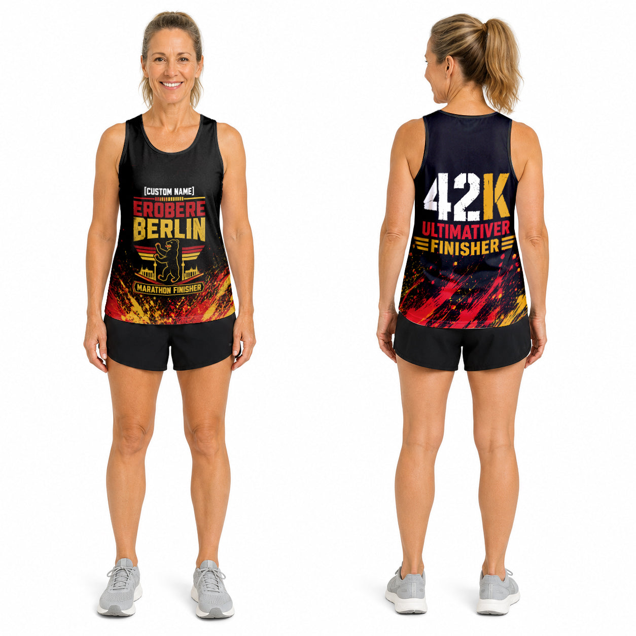 Grunge Farbspritzer Berlin Wettkampftag Lauf-Tanktop