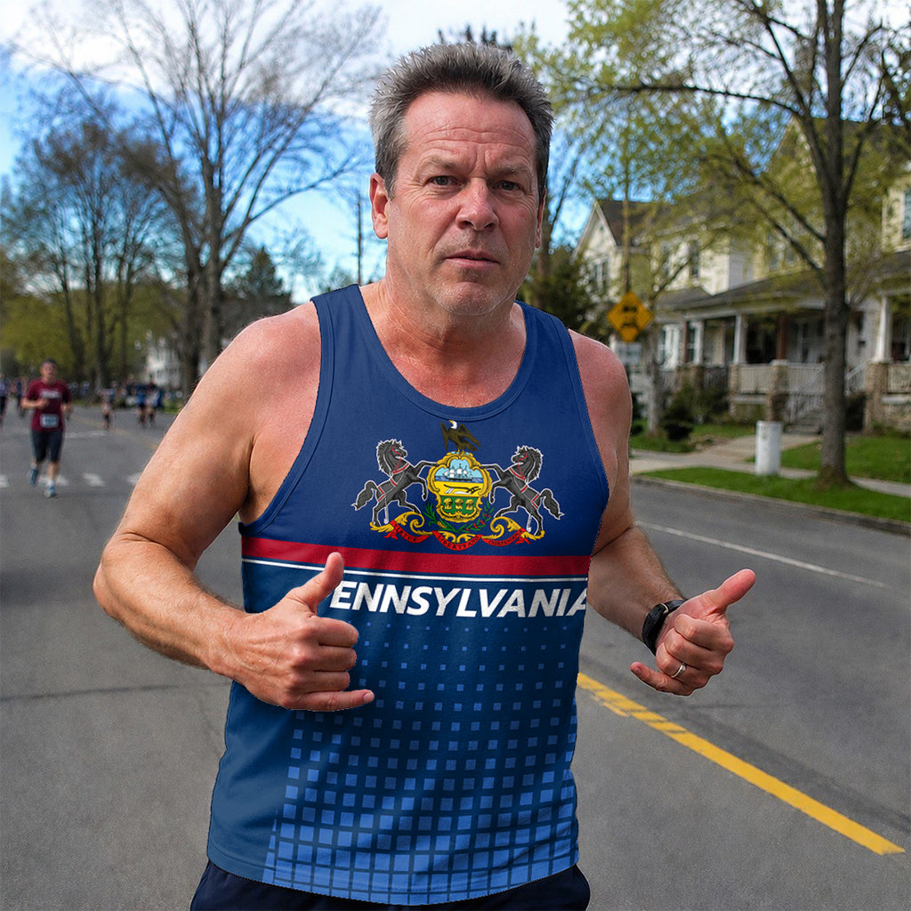 Patriotic Tech Running Tank Top - Pennsylvania State Pride Running Singlet