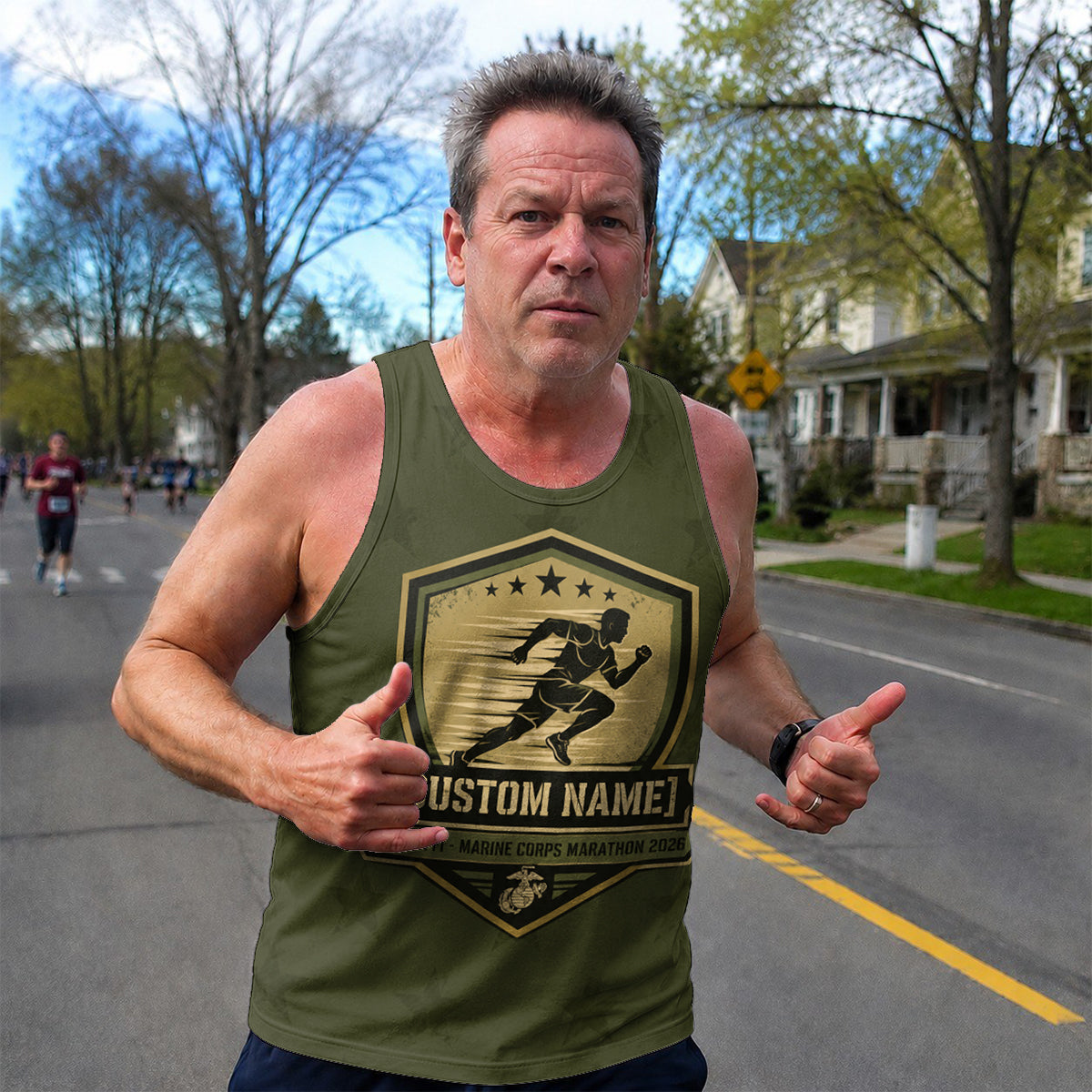 Semper Fi Shield The Marine Corp Race Day Running Tank Top