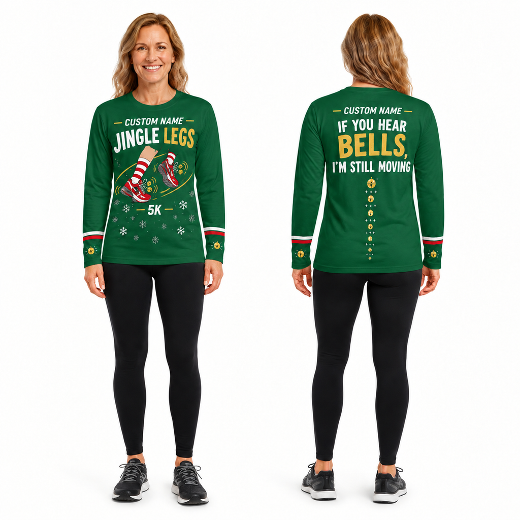 Custom Name Jingle Legs Running Long Sleeve Shirt