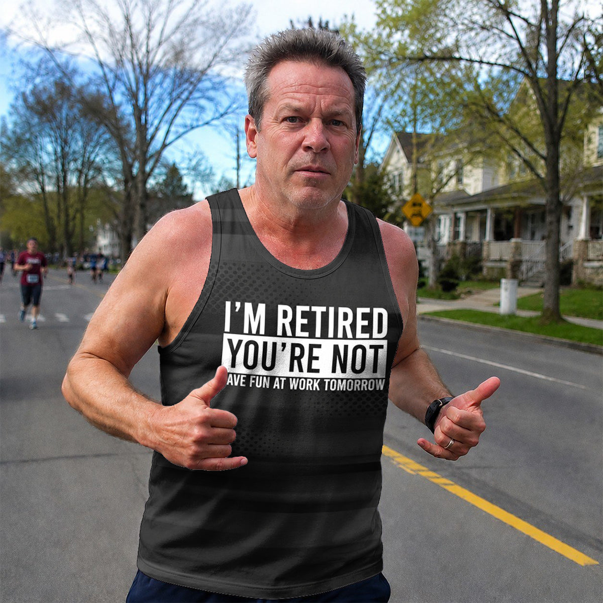 Retirement Running Tank Top Have Fun at Work Tomorrow Running Singlet for Men and Women