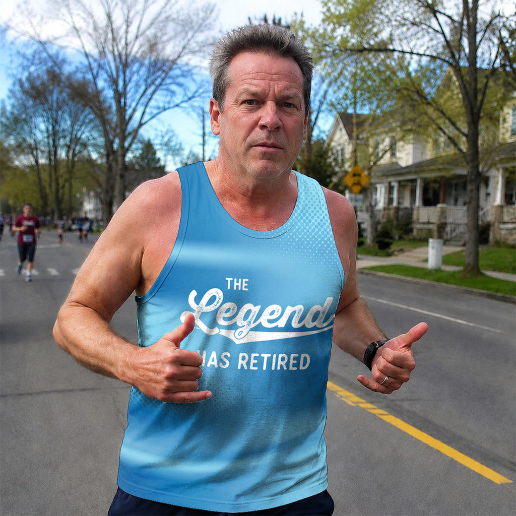 Retirement Running Tank Top The Legend Has Retired Running Singlet for Men and Women