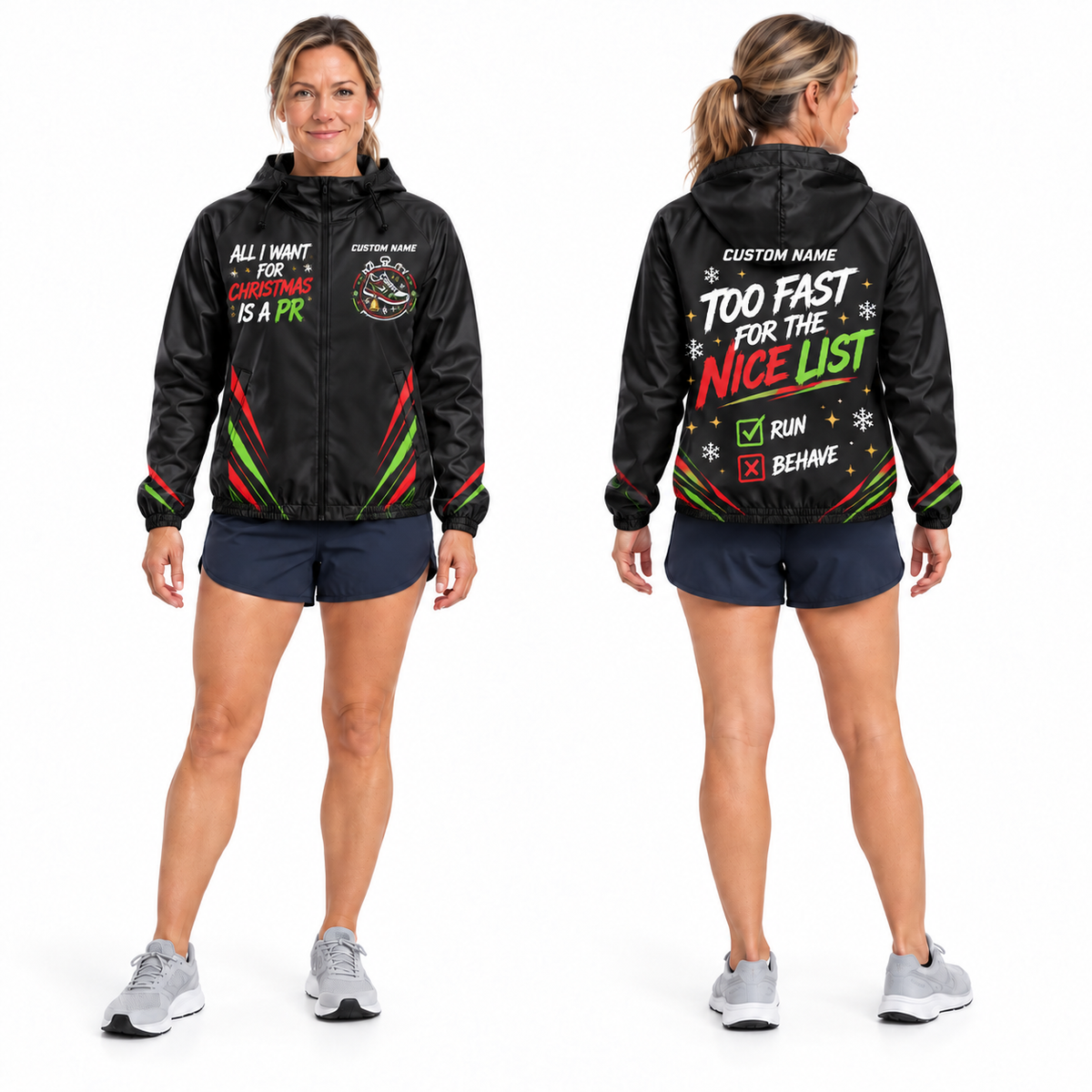 Custom Name Naughty Pace Club Running Windbreaker Jacket