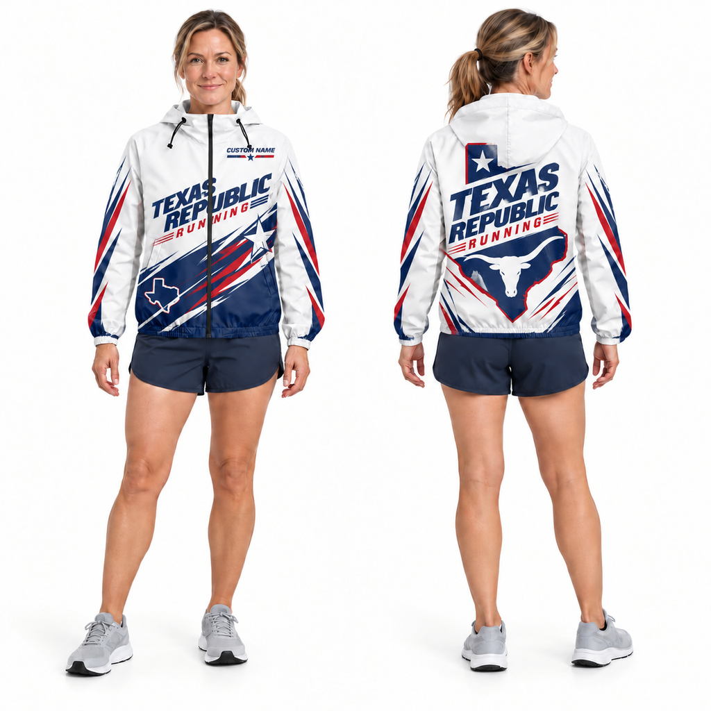 Custom Name Texas Republic Running Running Windbreaker Jacket