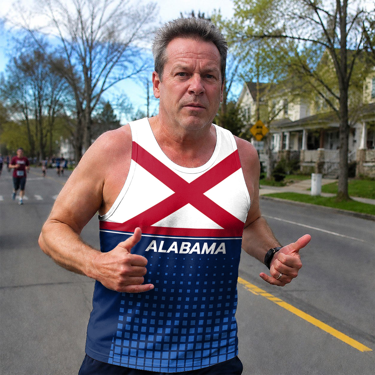 Patriotic Tech Running Tank Top - Alabama State Pride Running Singlet