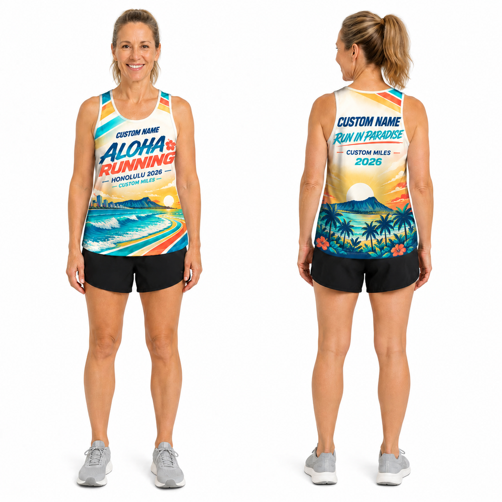 Custom Name Miles Aloha Paradise Running Tank Top