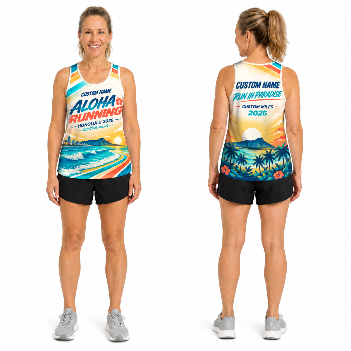 Custom Name Miles Aloha Paradise Running Tank Top